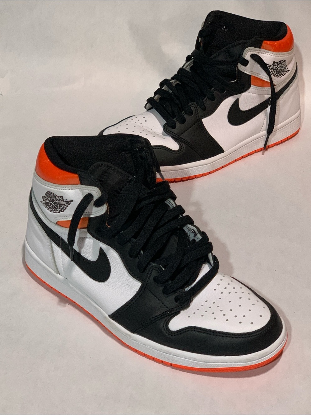 Nike Air Jordan Black/White/Orange High-Top Sneakers